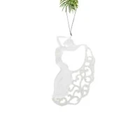 Clear Plastic Dancer Ornament Glittering Dress, Pack of 6