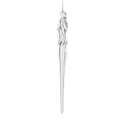 Hanging Clear Glass Icicle Ornament, Pack of 4