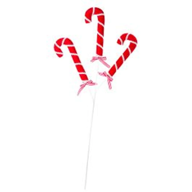 Candycane Cloth Tree Picks, Pack of 2
