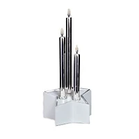 White and Silver Glass Candle Illuminated Display