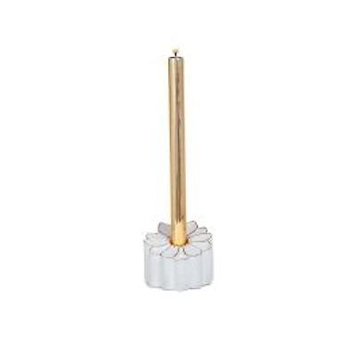Gold and White Glass Candle Illuminated Display