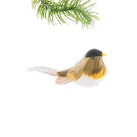 Brown and Yellow Feathered Bird Ornament, Pack of 24