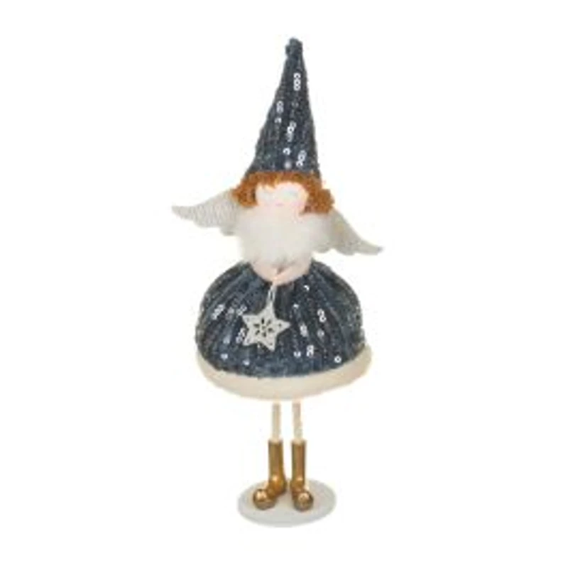 Hangable Sequin Blue Fabric Peaceful Angel Girl Doll, Pack of 6
