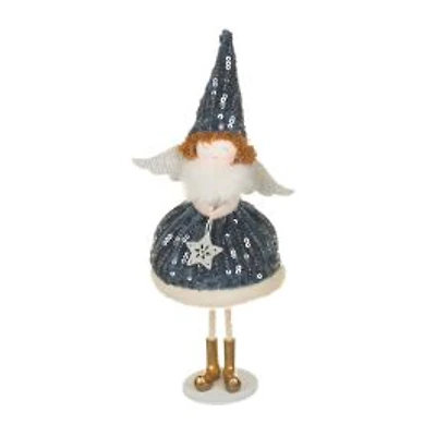 Hangable Sequin Blue Fabric Peaceful Angel Girl Doll, Pack of 6