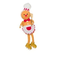 Hanging White Fabric Chef Gingerbread Boy Doll, Pack of 10