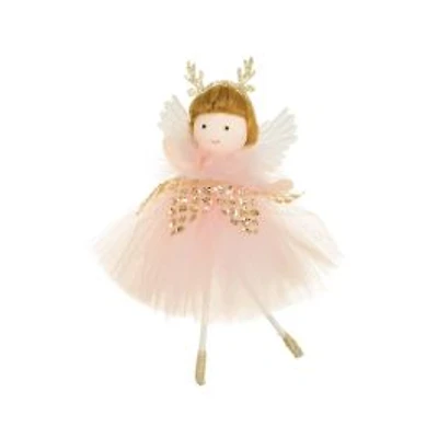 Pink Fabric Ballerina Girl Doll Reindeer Headband, Pack of 10