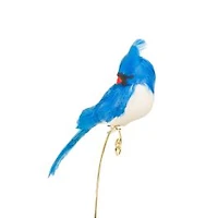 Clip-On Blue Feathered Jay Ornament, Pack of 3