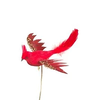 Clip-On Red Feathered Cardinal Ornament, Pack of 4