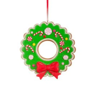 Green Clay Wreath Ornament, Pack of 6