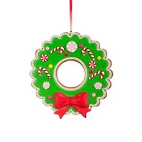 Green Clay Wreath Ornament, Pack of 6
