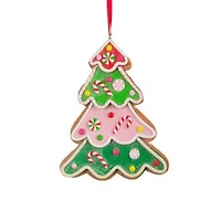 Green and Pink Clay Christmas Tree Ornament, Pack of 6