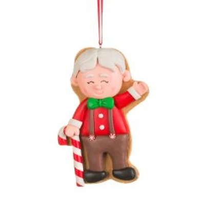 Red and Brown Clay Waving Santa Claus Ornament, Pack of 8