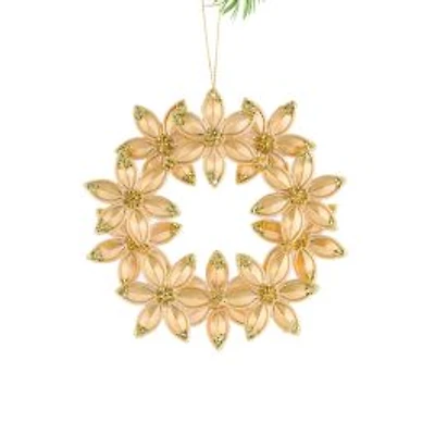 Hanging Gold Acrylic Wreath Ornament, Pack of 4