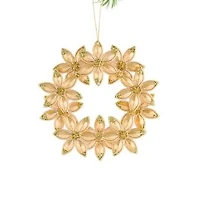 Hanging Gold Acrylic Wreath Ornament, Pack of 4