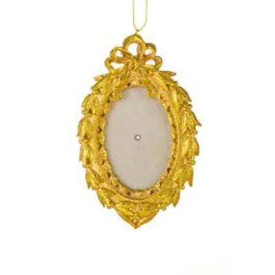 Oval Gold Resin Wreath Photo Frame Ornament Glass Cover, Pack of 3