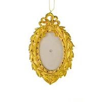 Oval Gold Resin Wreath Photo Frame Ornament Glass Cover, Pack of 3