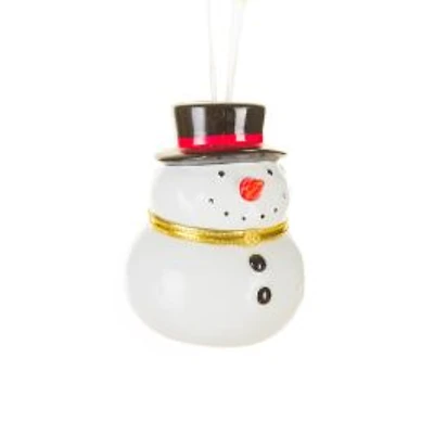 Hangable White Porcelain Snowman Keepsake Ornament, Pack of 2