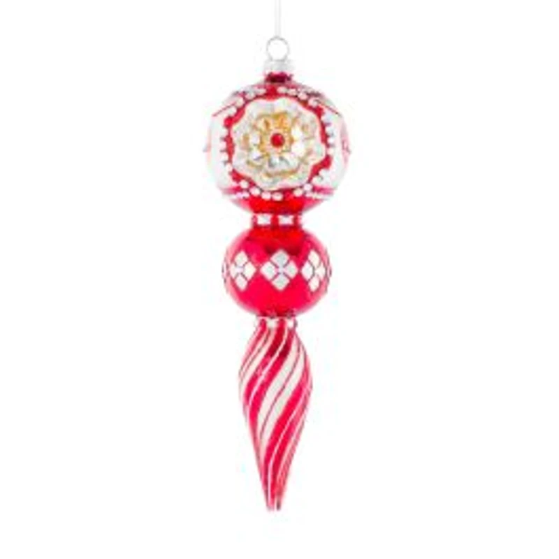 Hanging Glass Concave Finial Ornament, Pack of 2