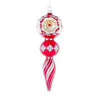 Hanging Glass Concave Finial Ornament, Pack of 2