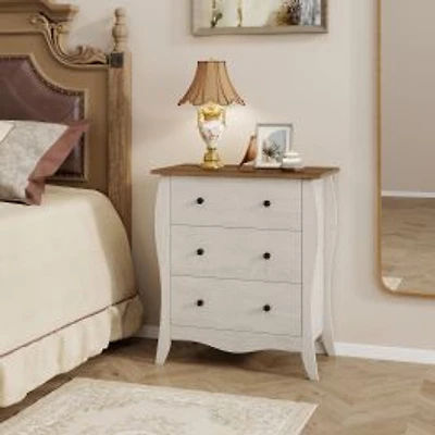 Dresser for Bedroom, 3 Folding Fabric Drawers and Anti-tipping Kit - Gray