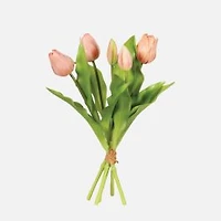 Nutcracker Designs Cotton Meadow Tulip Bouquet, 13" - Pink