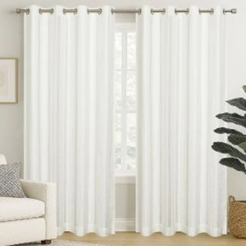 Elora Semi Sheer Jacquard Grommet Panel