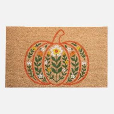 Doormat - Pumpkin and Flowers