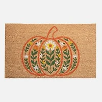 Doormat - Pumpkin and Flowers