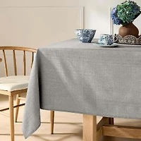 Textured Faux Linen Tablecloth