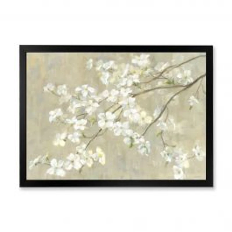 Dogwood in Spring Neutral Canvas Wall Art Print