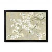 Dogwood in Spring Neutral Canvas Wall Art Print