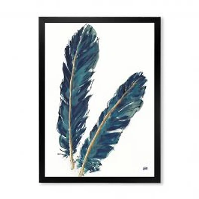 Gold Indigo Feathers IV Wall Art