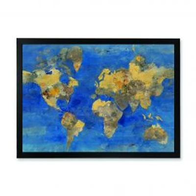 Golden Glam World Map Wall Art
