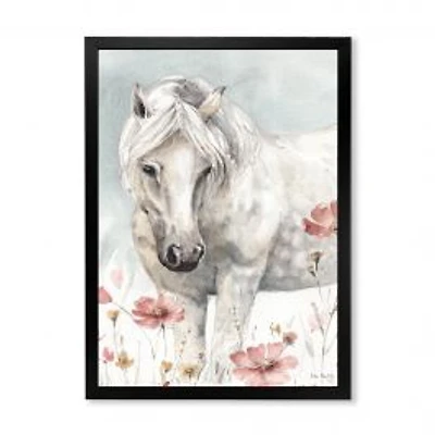 Watercolors Pink Wild Horses I Wall Art