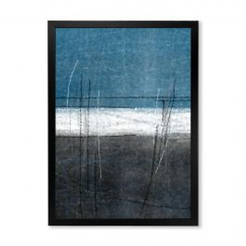 Teal Meets Grey Abstract Art Wall Art
