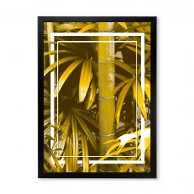 Yellow Bamboo and Tropical Leaves Wall Art