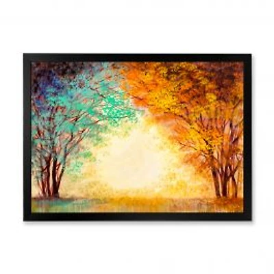 Alley Through The Park in Autumn Sunset Wall Art