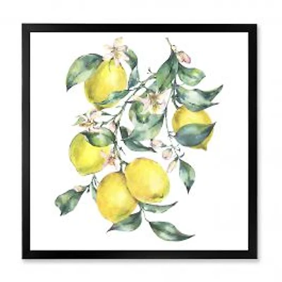 Branch of Yellow Lemons and Leaves I Wall Art