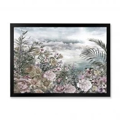 Retro Flowers by The Sea Side Wall Art