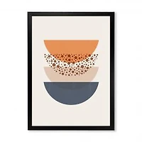 Abstract Sun & Moon Geometrics in Blue & Orange Wall Art