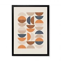 Abstract Sun and Moon S in Blue and Orange Wall Art