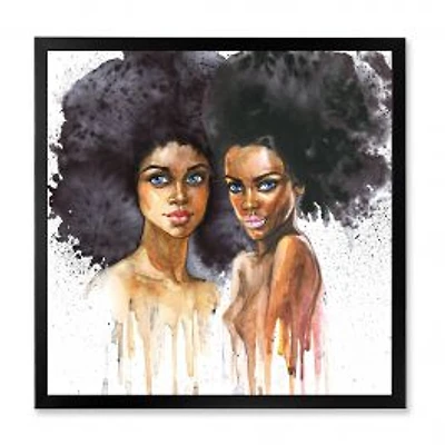 Portrait of Two Afro American Women Wall Art