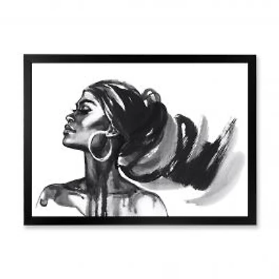 Monochrome Portrait of African American Woman IV Wall Art