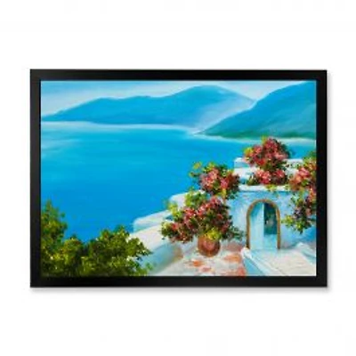 House Near The Sea Colorful Flowers I Wall Art