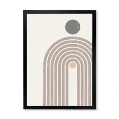 Abstract Rainbow Sun and Moon in Earth Tones I Wall Art