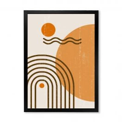 Abstract Rainbow Sun and Moon in Earth Tones II Wall Art