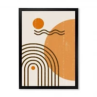Abstract Rainbow Sun and Moon in Earth Tones II Wall Art