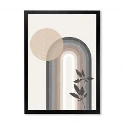 Abstract Rainbow Sun and Moon in Earth Tones III Wall Art