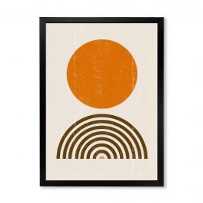 Minimal Orange Sun and Rainbow I Wall Art