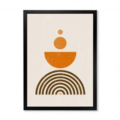 Abstract Rainbow Sun and Moon in Earth Tones V Wall Art
